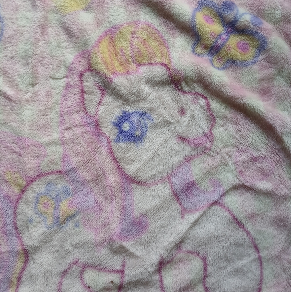 Vintage My Little Pony Pink and Purple Kids Blanket G3 Fluttershy - Picture 3 of 11